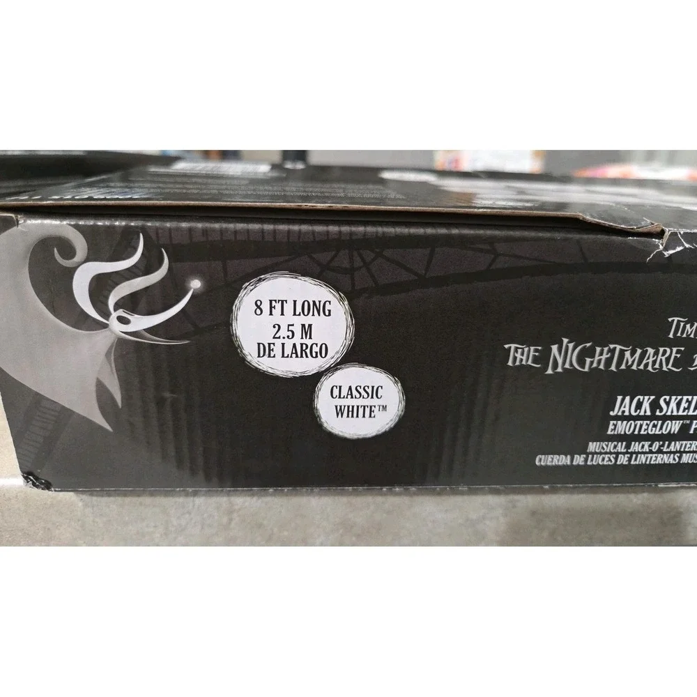 Nightmare Before Christmas Jack Skellington Pumpkin Musical String Light Set New